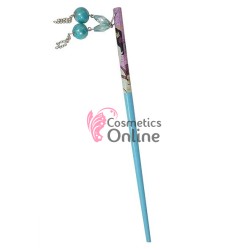 Bat Gheisa din lemn cu ornamente pentru par BCP10DD Albastru cu model